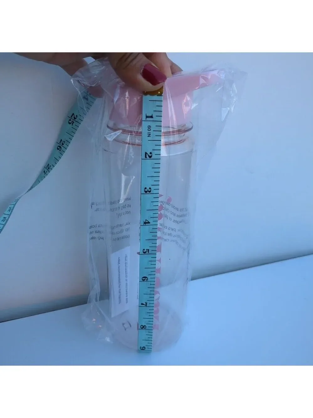 New Water Bottle w/ Straw ‎ & Hat, Pink Color, New